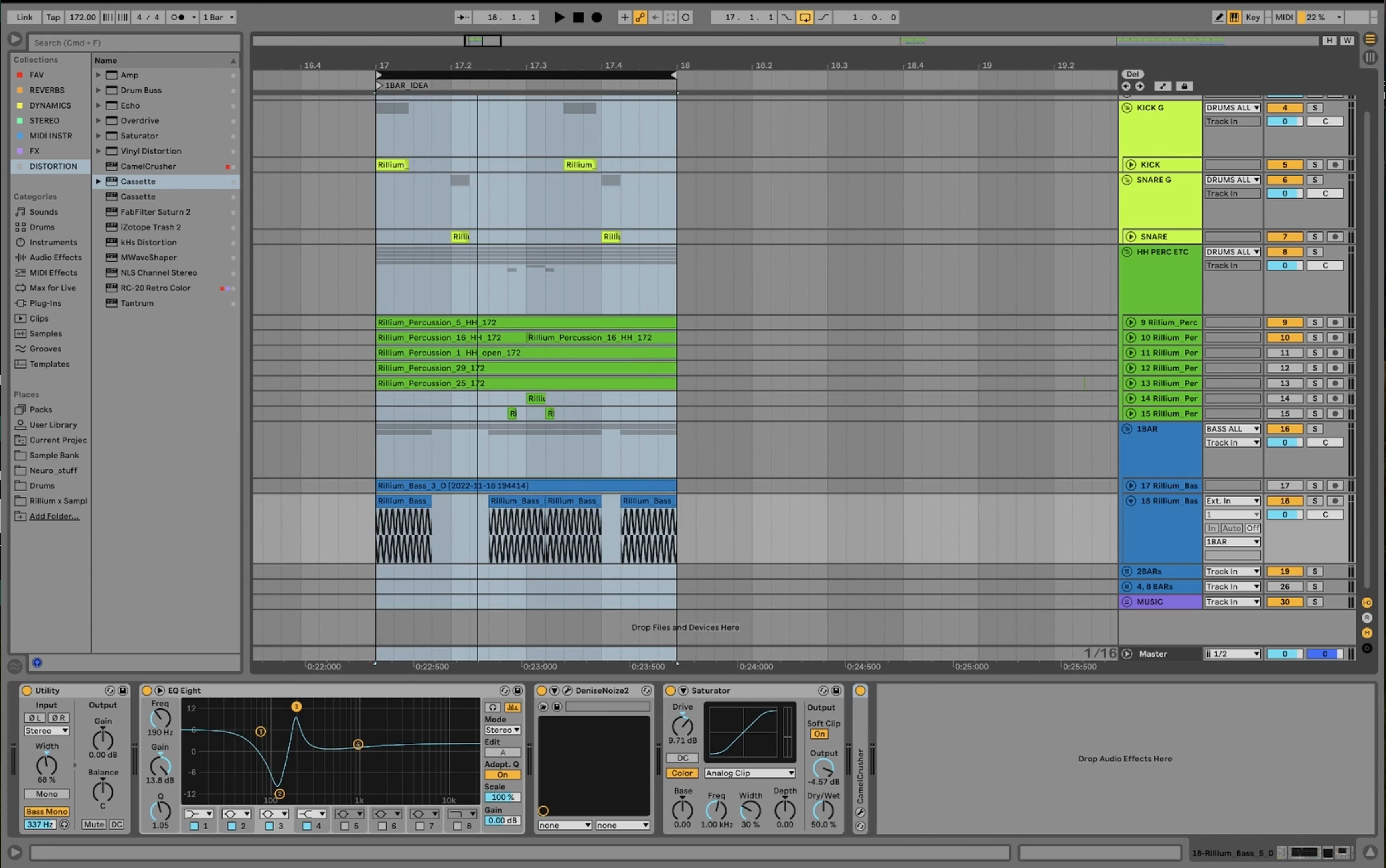 Ableton arrangement during Rillium A/B duplication