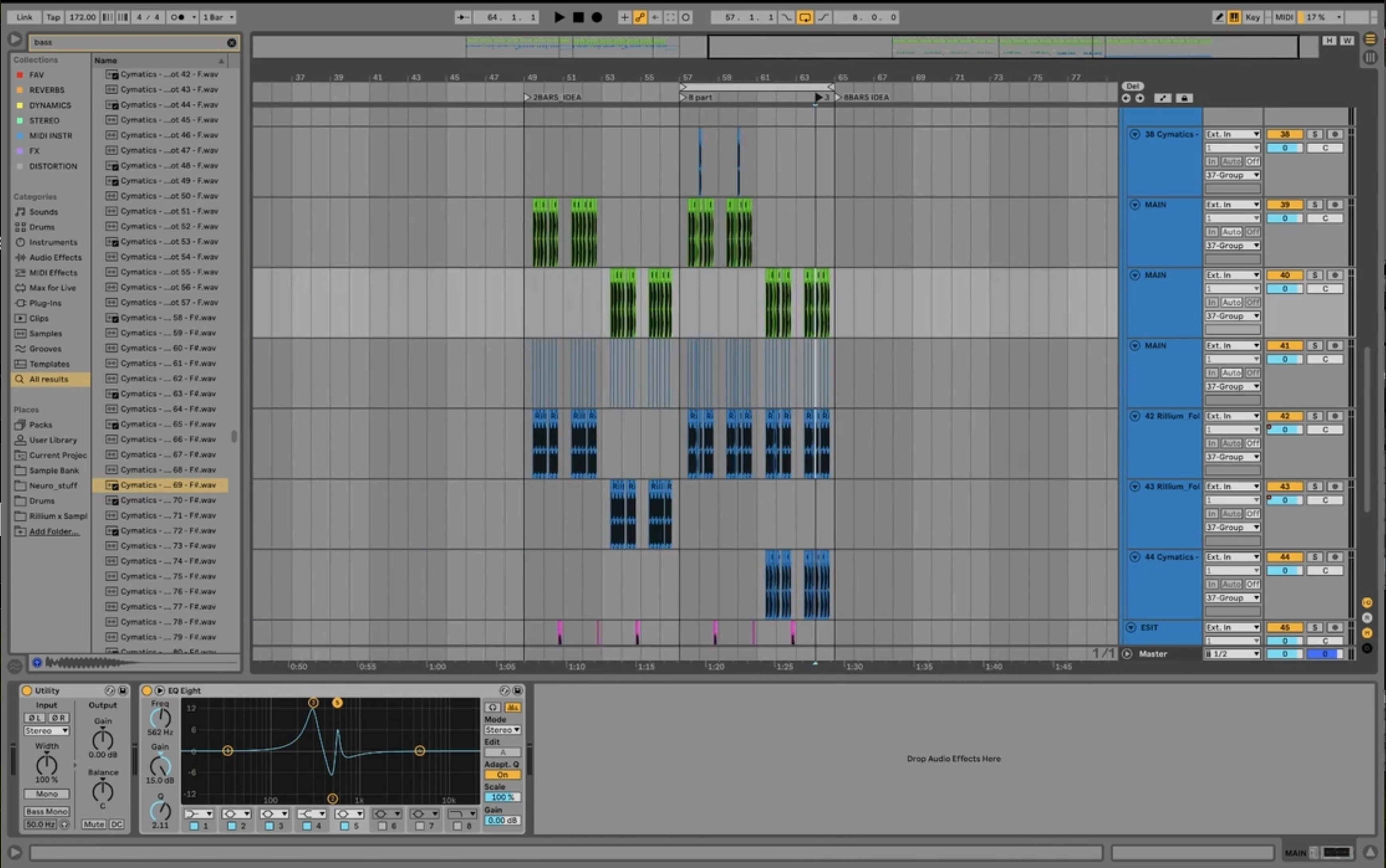 Ableton arrangement showing a last-bar transition